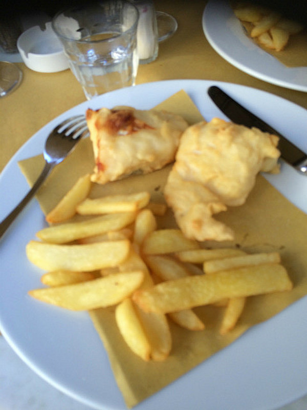 Baccalla and Chips at Quattro Leoni