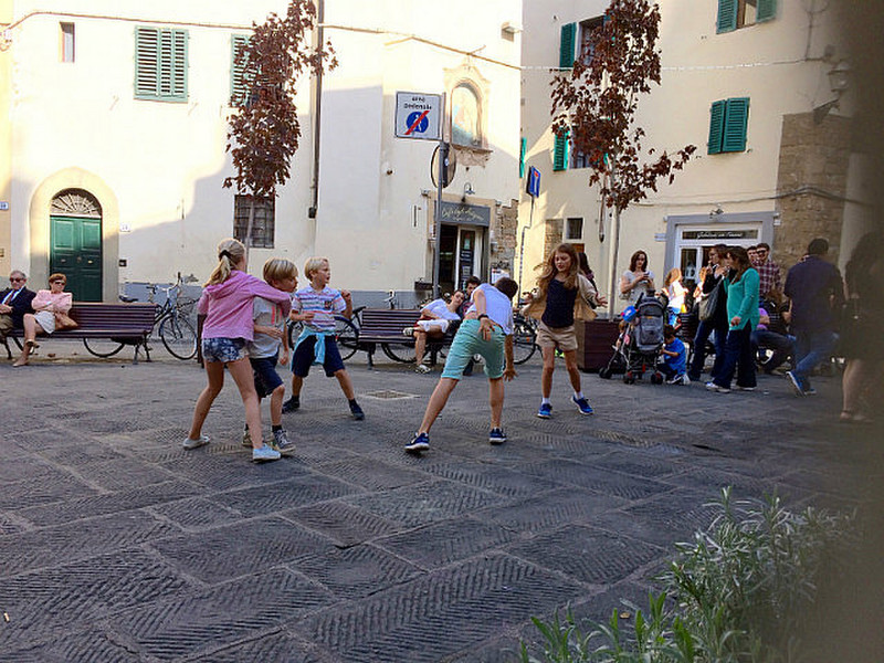 Children Playing in a Florentine Square