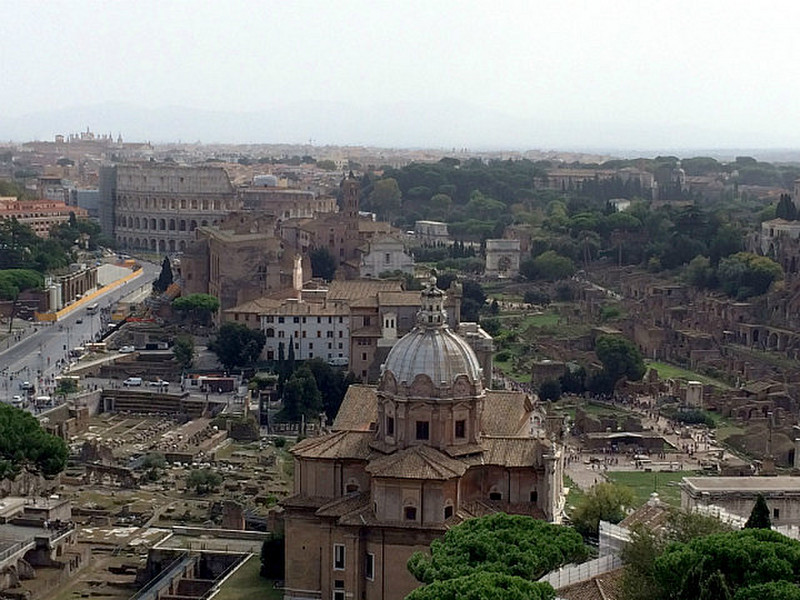 View of Colosseum and Roman Forum from Monument