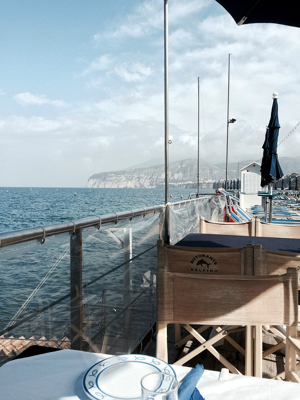 Our Table on the Pier at Delfinos Marina Grande