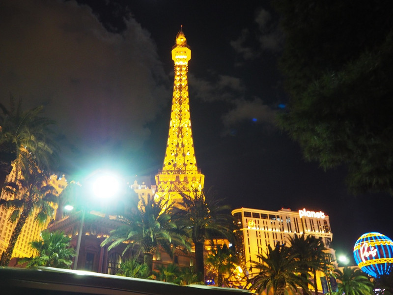 Las Vegas Eiffel Tower Lit up at Night