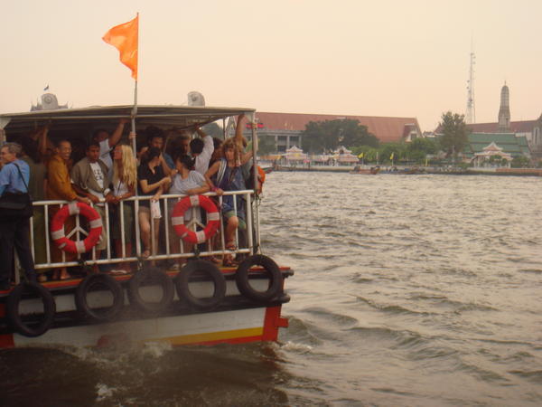 people crammed on the river ferry