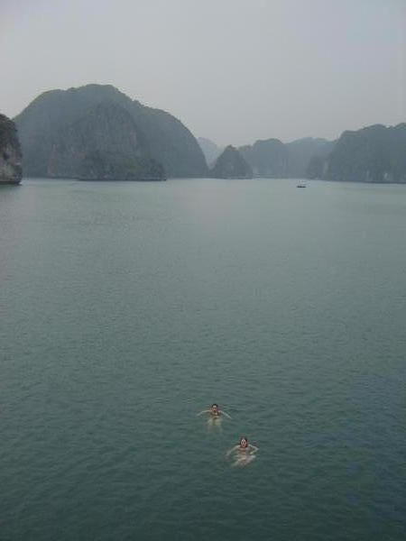Swimming in Halong