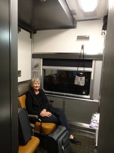Our little cabin onboard the rail trip prior to beds being setup