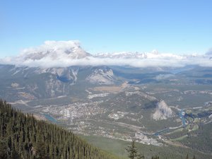 Overlooking Banff from Sulphur Mountain Gondola outlook