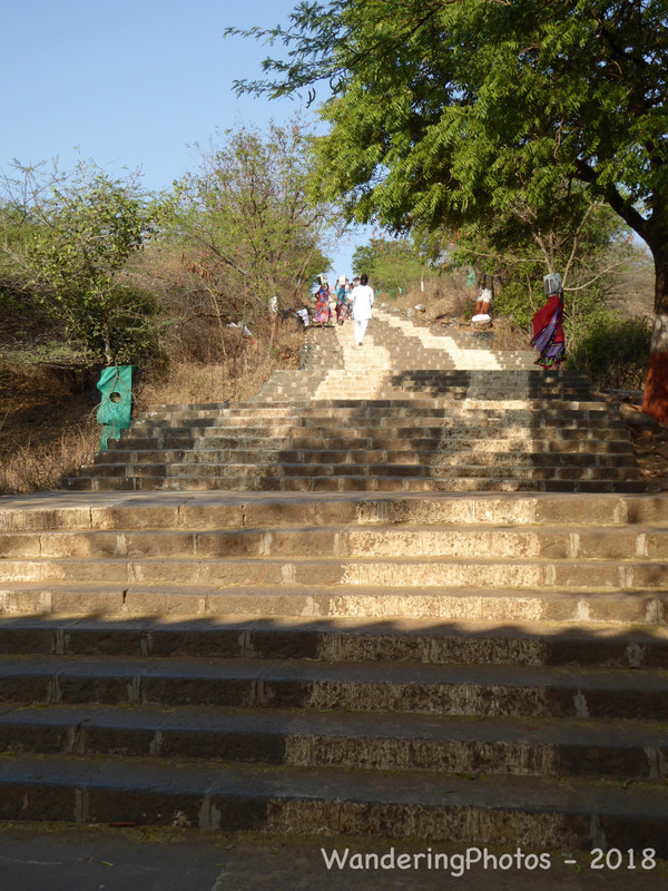 Steep steps up to Palitana Jain Temple