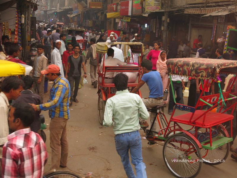 Chaotic street in Old Delhi