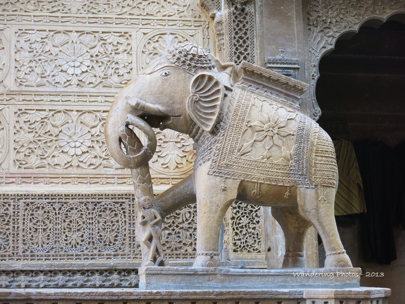 Carved elephant in Jaisalmer
