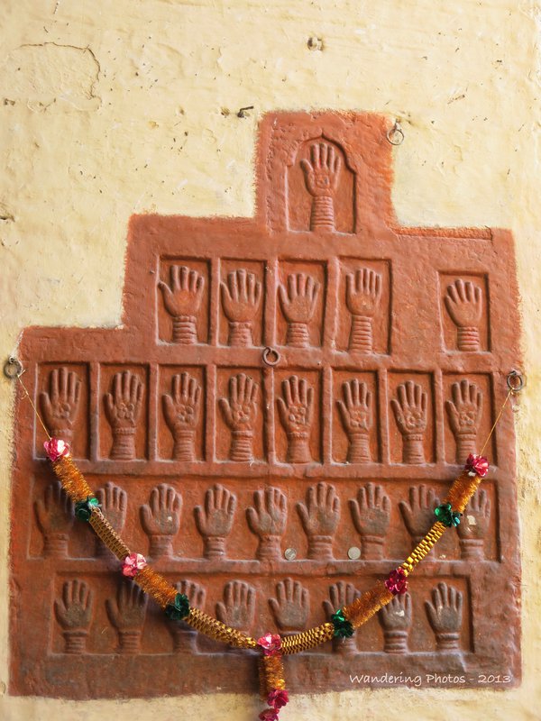 Sati Handprints in the wall of Mehrangarh Fort