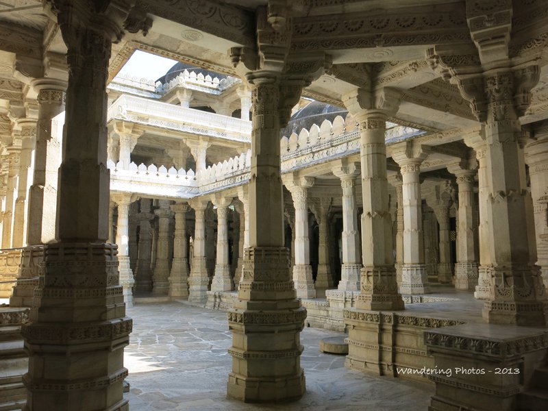 Marble pillars in the Jain Temple