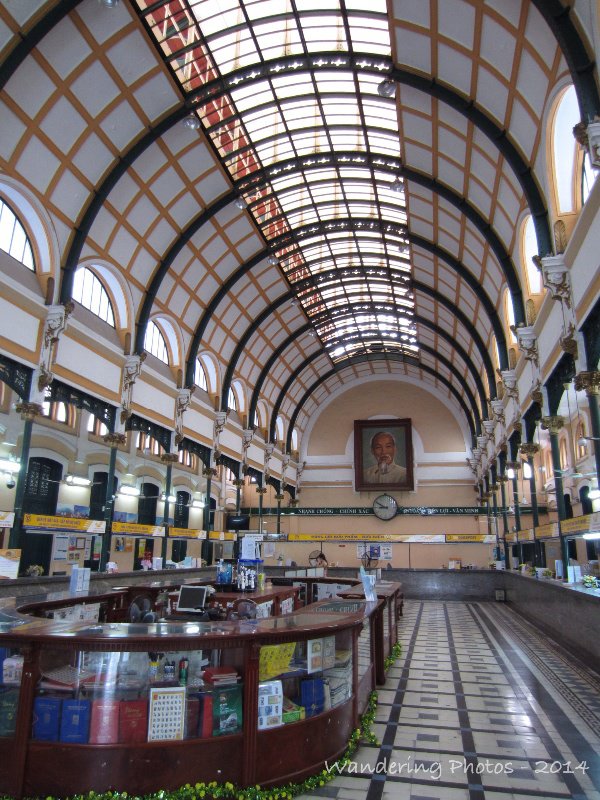 Inside the architecturally impressive Saigon Central Post Office