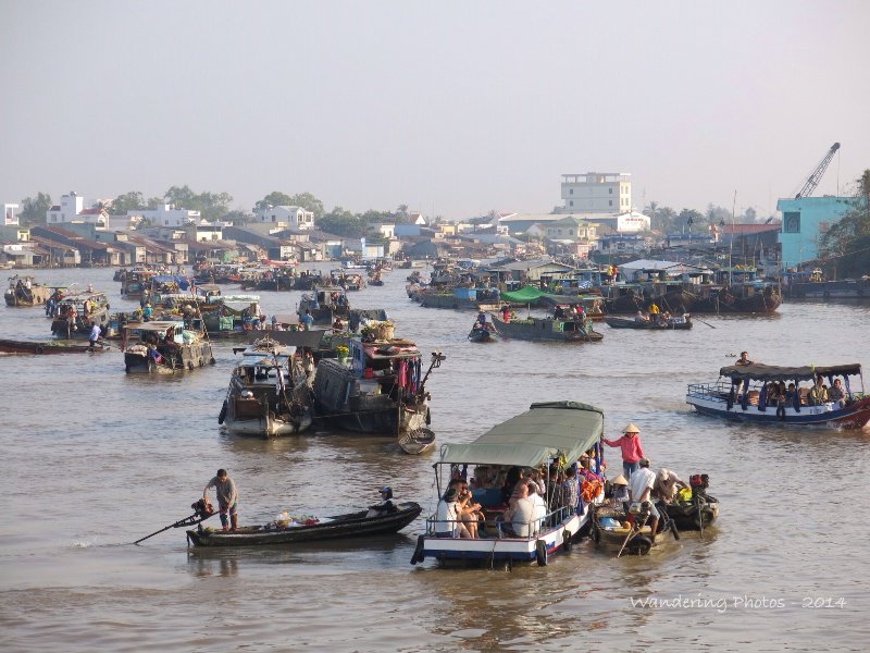 Early morning floating market on the Mekong at Can Tho