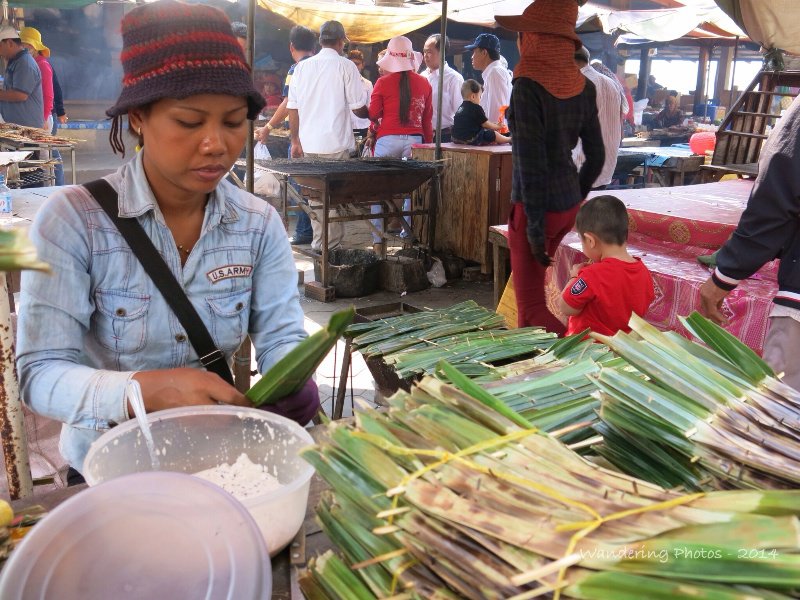 Selling local Cambodian delicacies - Crab Market Kep Cambodia