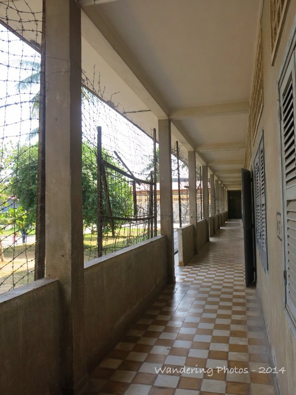 Tuol Sleng Prison with original barbed wire on verandahs - Phnom Penh