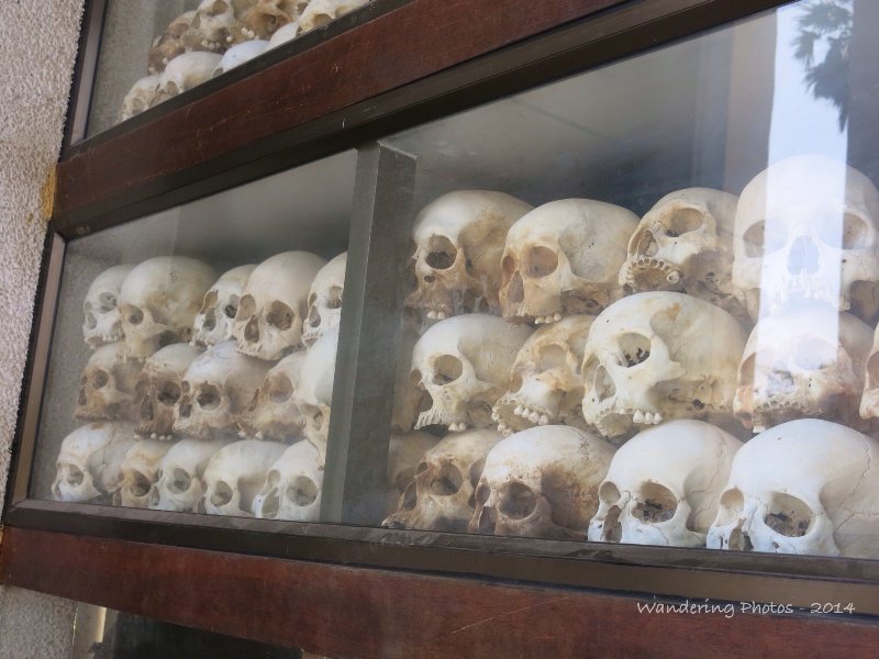 Skulls in the Memorial - Killing Fields of Choeung Ek - Phnom Penh