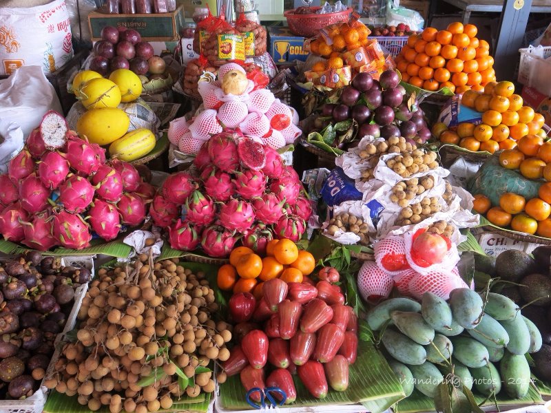 A colourful Fruit Stall - Central Market Phnom Penh Canbodia