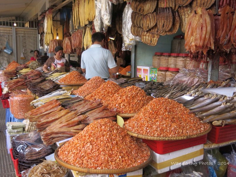 Dried prawns and fish - Central Market Phnom Penh Cambodia