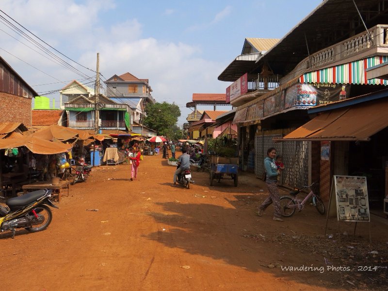 Main street in a small rural village - Cambodia