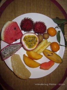 A south east asian plate of fruit