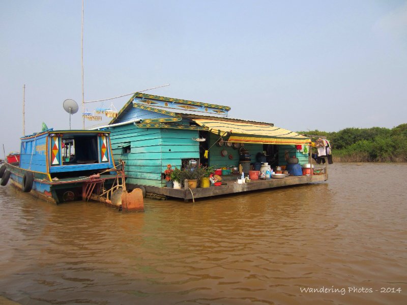 Floating house in the Vietnamese Floating Village Tonle Sap Lake