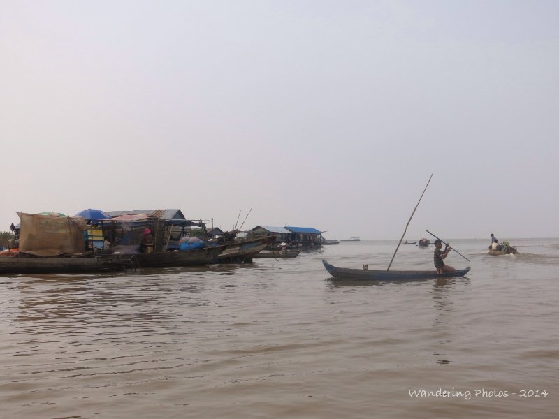 Vietnamese Floating Village on the extensive Tonle Sap Lake