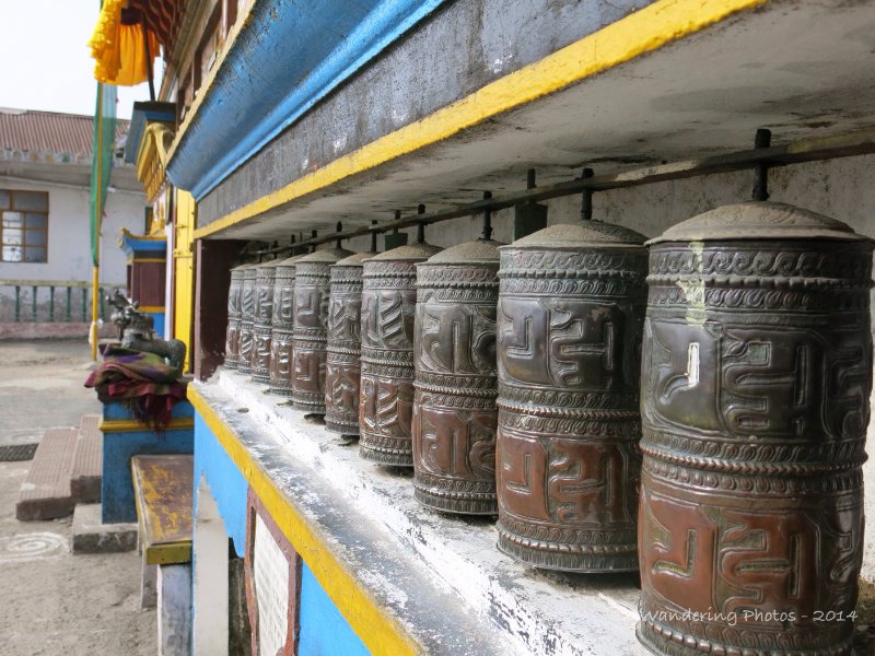 Prayer wheels at Yiga Choeling old Monastry