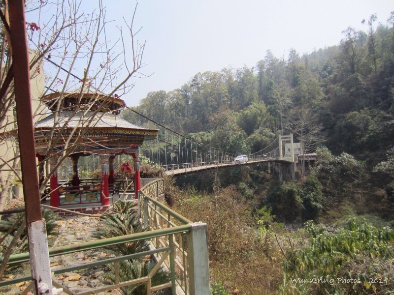 Across the suspension bridge over the River Rangit into Sikkim