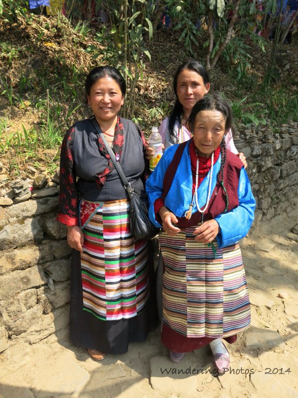 Three generations of a family wearing Traditional Sikkimese Costume