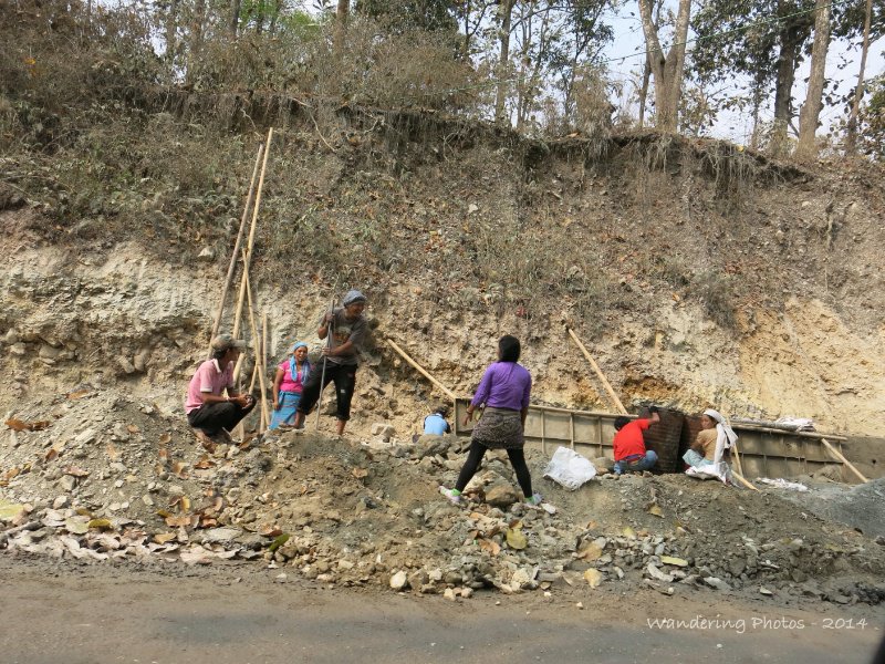 Repairing a landslide by hand in Sikkim