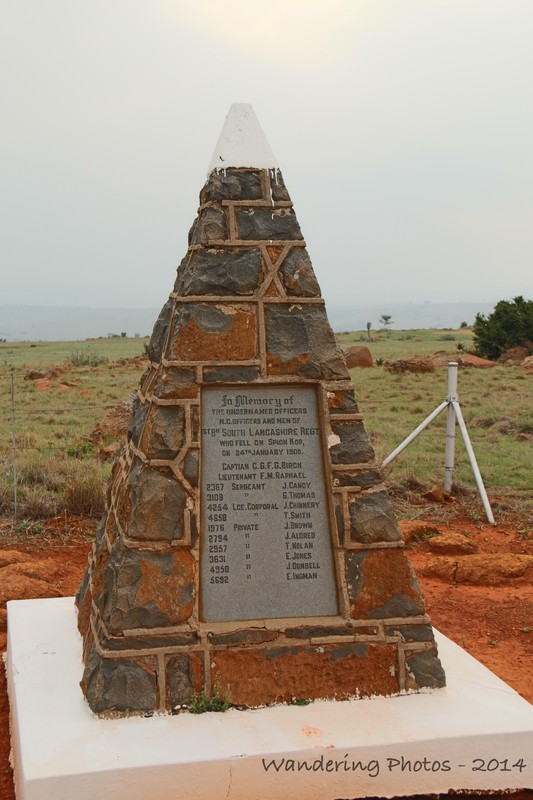 Memorial for the 8th South Lancashire Regiment on Spioenkop