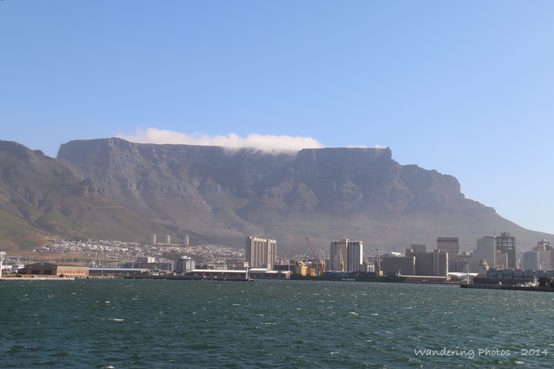 Table Mountain - from the harbour in Cape Town