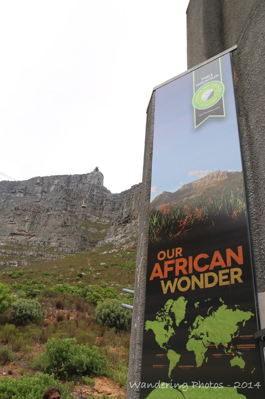 Poster in front of Table Mountain