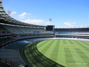 Inside the MCG - awaiting the final of the Cricket World Cup