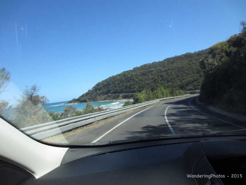 Through the windscreen on the Great Ocean Road