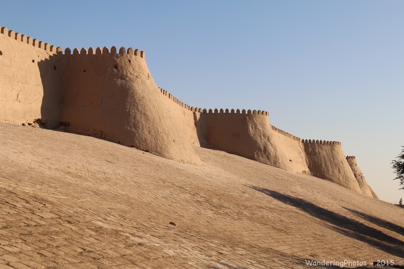 Mud-brick old city walls - Khiva