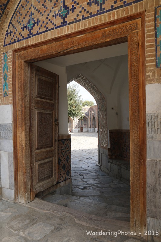 Through a doorway in Registan Square