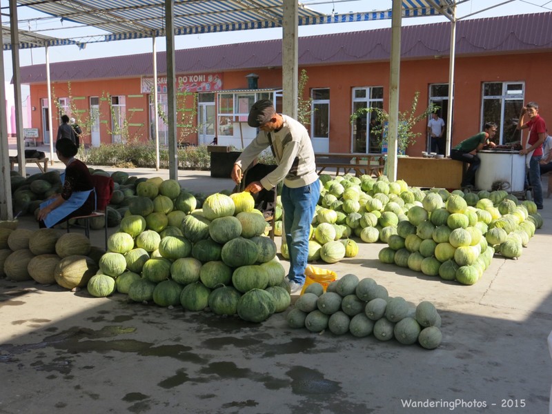 Melons for sale at the bazaar