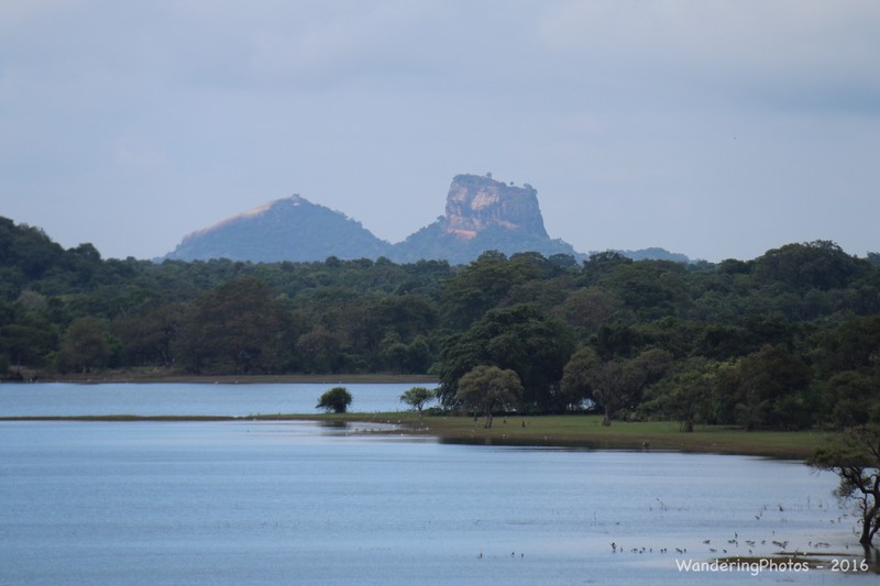 Across the lake to Sigiriya Rock
