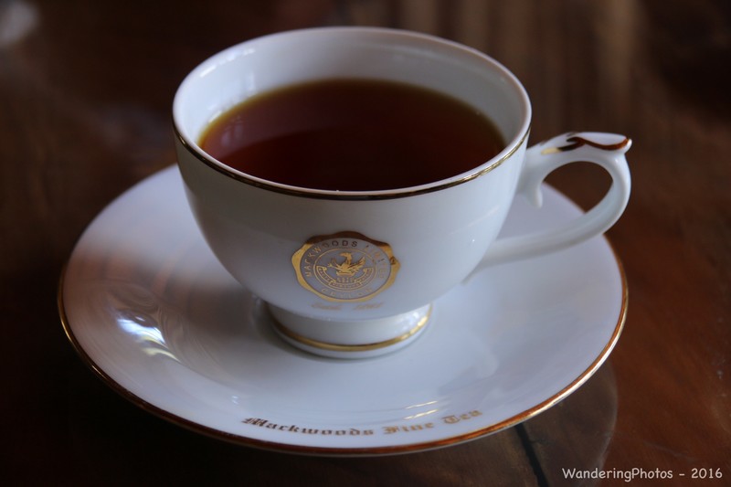 A cup of "BOP" - Broken Orange Pekoe at Mackwoods tea factory