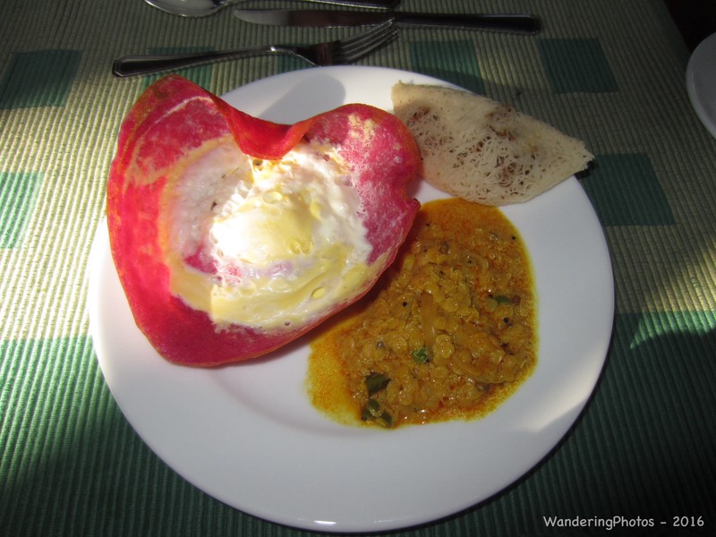 Sri Lankan Breakfast curry - Beetroot egg hopper, Dhal curry & coconut roti
