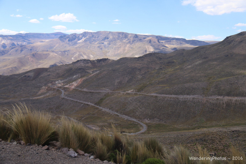 The long and winding road across the altiplano to Chivay - Peru