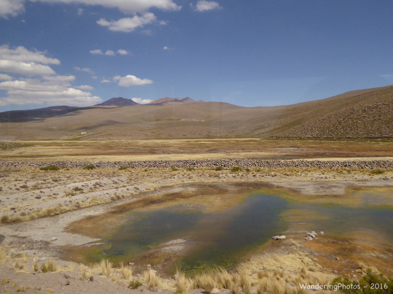 Colourful mineral lake on the altiplano