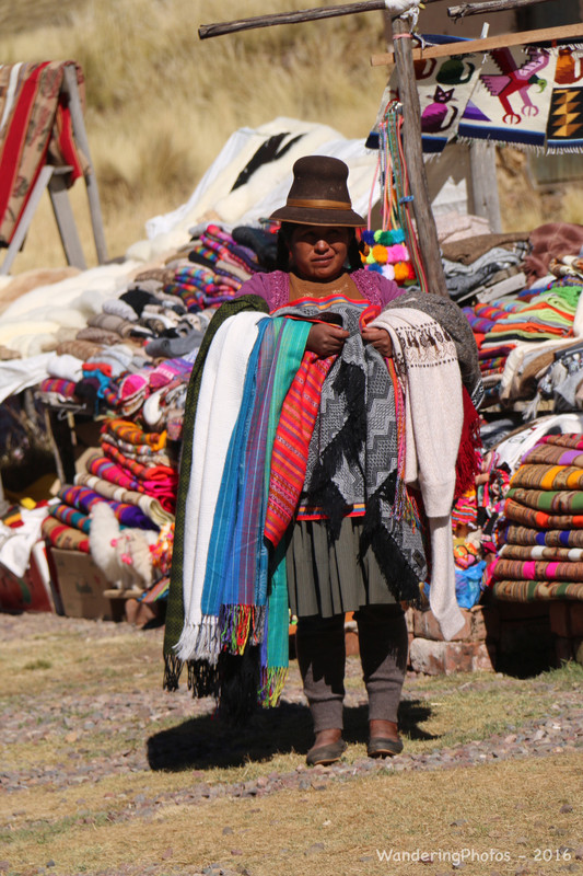 A local lady displays her colourful wares