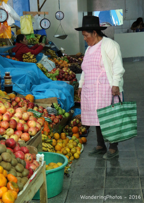 A local shopping in the Market at Urubamba
