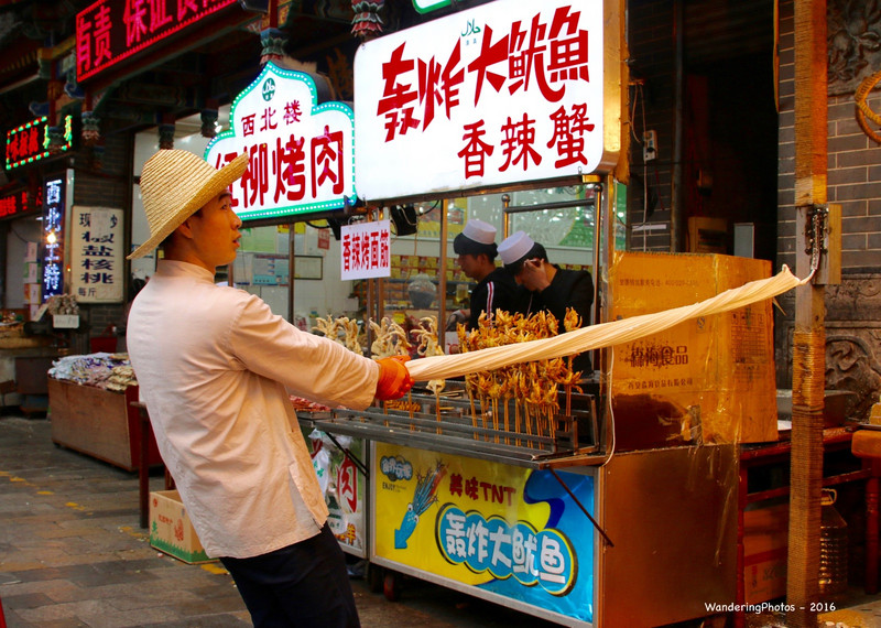 Making Noodles - Beiyuanmen Street - Muslim Food street - Xi'An Shaanxi China