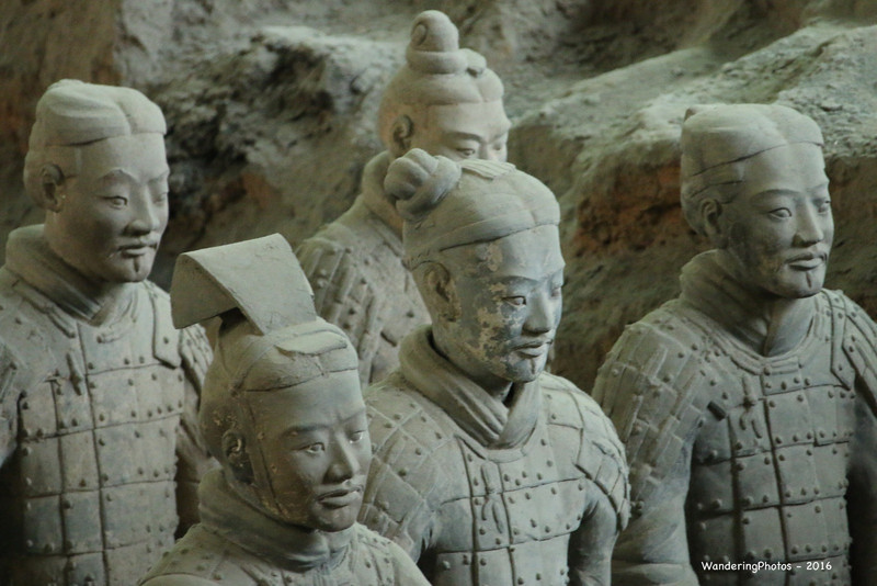 Terracotta Warriors all with different facial appearances - Terracotta Warrior Museum  Xi'An Shaanxi China  