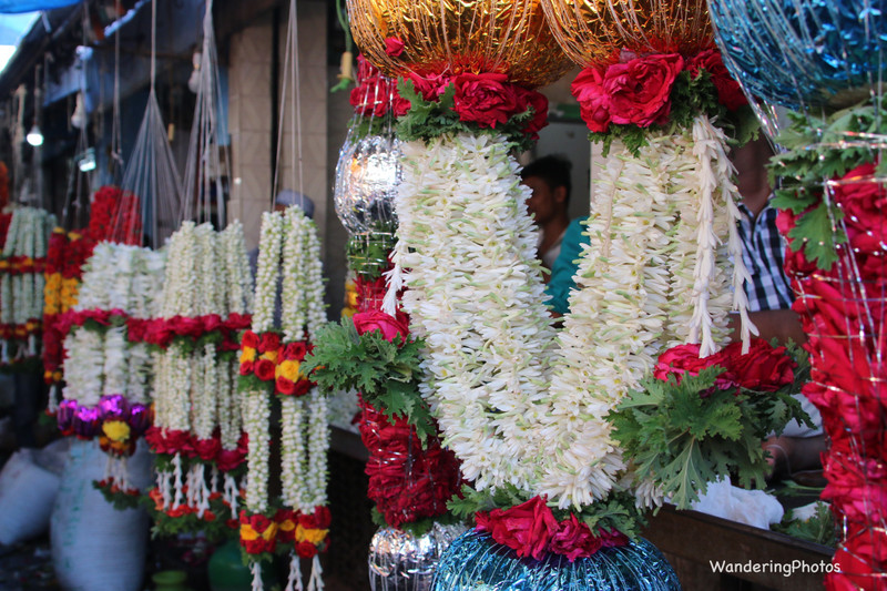 Flower stalls at Devyaraja Market - Mysore