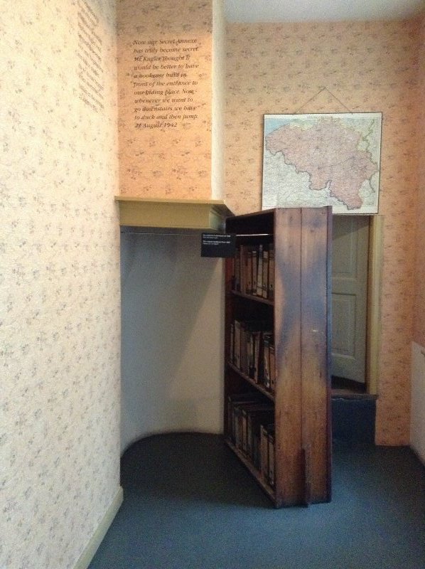 Moving Bookshelf at Anne Frank House