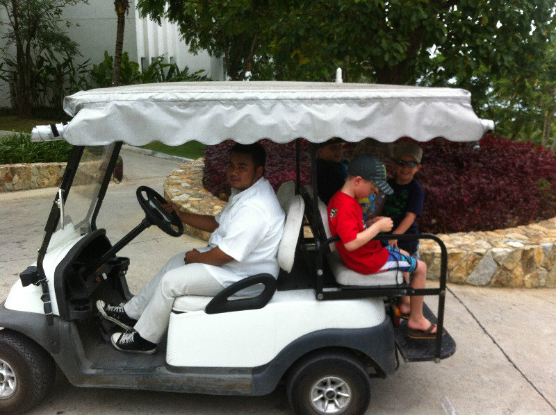 Our Golf Buggy escort from car to room