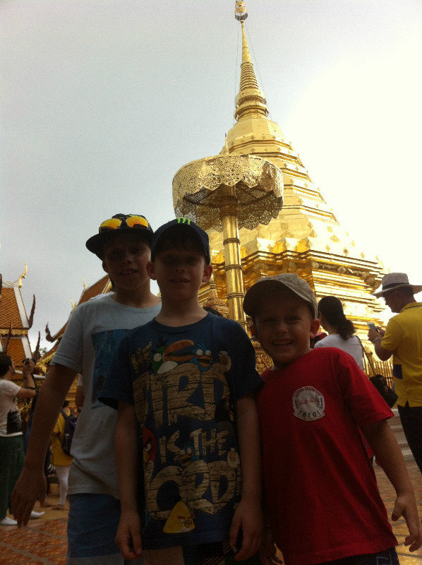 In temple in front of Golden Pagoda